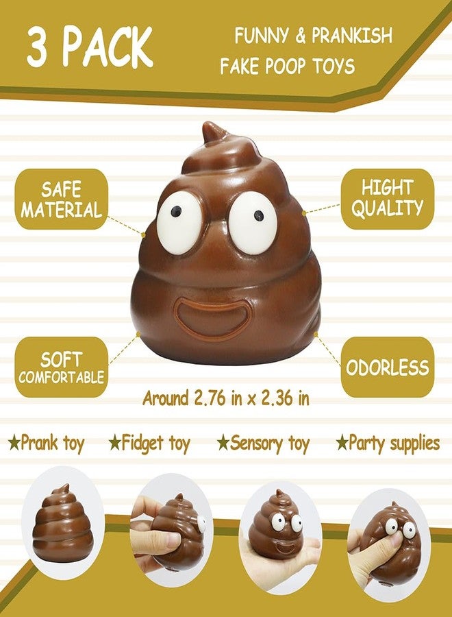 Deermon 3 Pack Cute Fidget Squeeze Poo Toy Stress Balls Gifts, Stress Relief Sensory Funny Poop Shape Kids and Adults Fidget Joke Prank Toy for Party Favors - Image 5